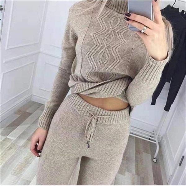 women's two piece pants 2021 autumn water pattern turtleneck sweater knit suit european and american net red all-match trousers two-pie, White
women's two piece pants 2021 autumn water pattern turtleneck sweater knit suit european and american net red all-match trousers two-pie, White