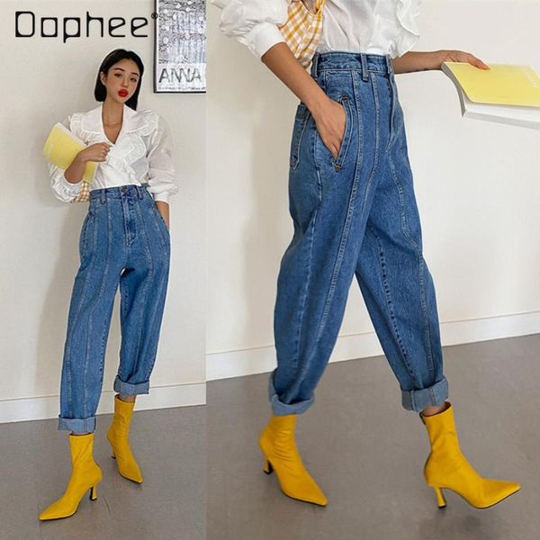 women's jeans 2021 spring korean ins style stitching line retro straight-leg pants high waist all-matching baggy trendy, Blue
women's jeans 2021 spring korean ins style stitching line retro straight-leg pants high waist all-matching baggy trendy, Blue