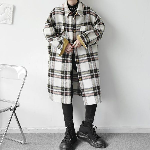 men's wool & blends men niche design long loose casual coat outerwear man korean streetwear vintage fashion trench jacket overcoat, Black
men's wool & blends men niche design long loose casual coat outerwear man korean streetwear vintage fashion trench jacket overcoat, Black