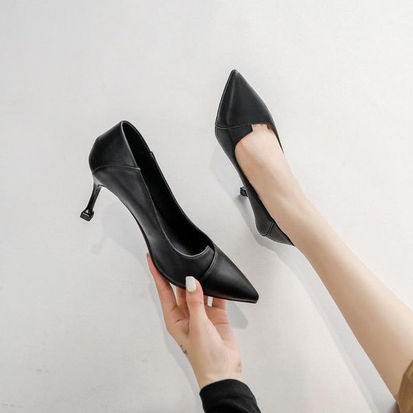 dress shoes 2021 leather female high-heeled pointed toe stiletto professional office women's versatile casual fashion, Black
dress shoes 2021 leather female high-heeled pointed toe stiletto professional office women's versatile casual fashion, Black