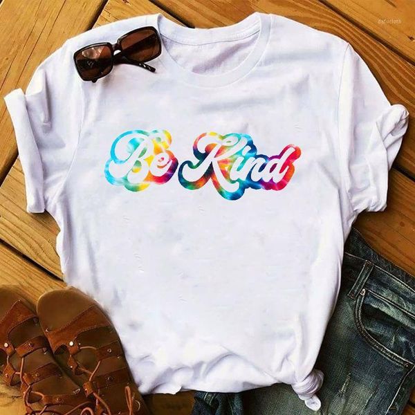 women's t-shirt women 2021 spring summer be kind female t shirt t-shirts tee clothing print lady womens ladies graphic, White 
women's t-shirt women 2021 spring summer be kind female t shirt t-shirts tee clothing print lady womens ladies graphic, White