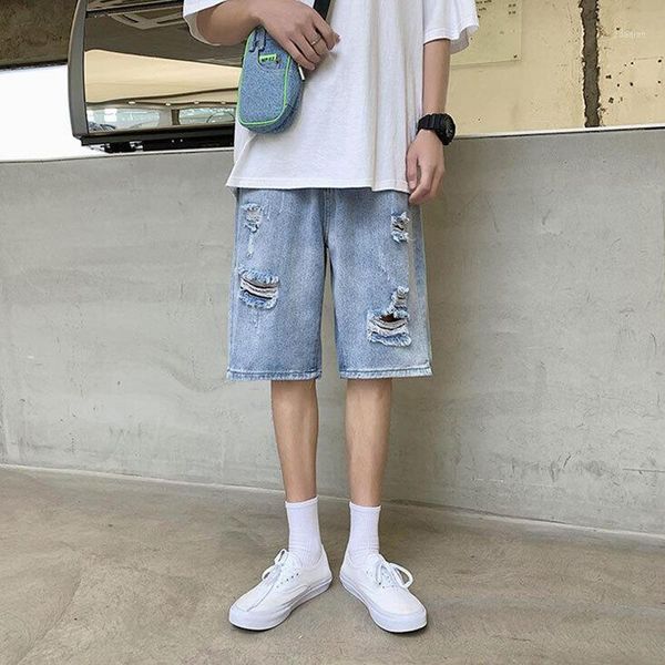 summer fashion brand loose straight jeans shorts men's korean version holed youth trend casual pants, Blue
summer fashion brand loose straight jeans shorts men's korean version holed youth trend casual pants, Blue
