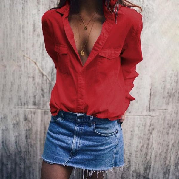 women's blouses & shirts womens blouse solid long sleeve chiffon turn down collar office lady shirt women and pockets button blusas, White
women's blouses & shirts womens blouse solid long sleeve chiffon turn down collar office lady shirt women and pockets button blusas, White
