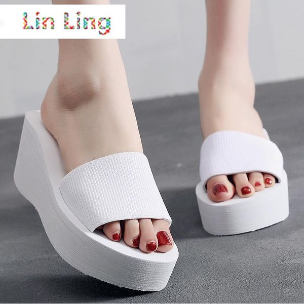 slippers elastic fabric women 2021 simple chanclas high heel beach flip flops summer platform sandals zapatos mujer lady, Black
slippers elastic fabric women 2021 simple chanclas high heel beach flip flops summer platform sandals zapatos mujer lady, Black