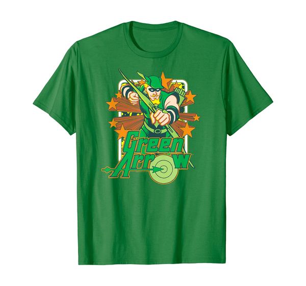 green arrow stars t-shirt, White;black