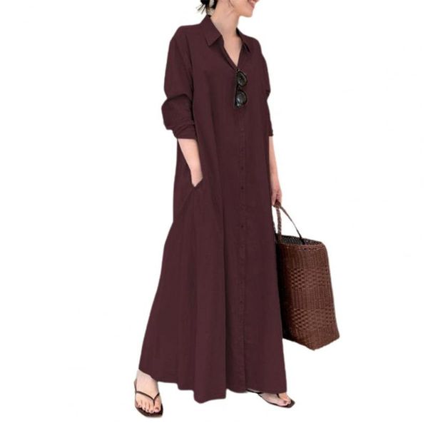 casual dresses women autumn maxi dress 2021 long solid color single-breasted sleeve lapel large hem streetwear, Black;gray
casual dresses women autumn maxi dress 2021 long solid color single-breasted sleeve lapel large hem streetwear, Black;gray