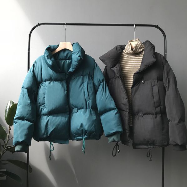 2021 New Winter Women's Thick Bread Clothes Korean Style Single-breasted Loose Short A-line Cotton Coat Fashionable Warm Jackets 4o2a, Black
2021 New Winter Women's Thick Bread Clothes Korean Style Single-breasted Loose Short A-line Cotton Coat Fashionable Warm Jackets 4o2a, Black