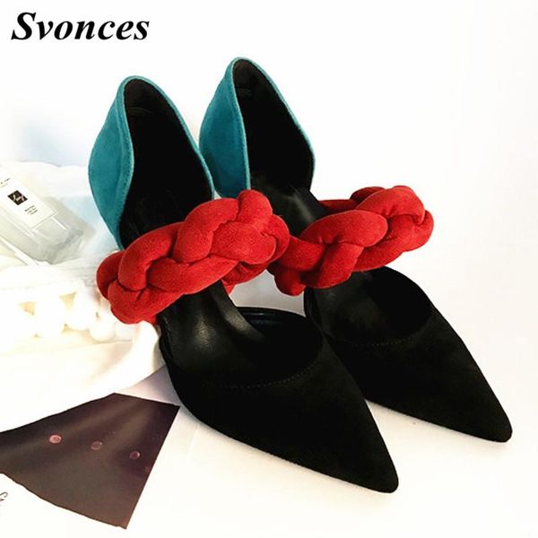 dress shoes colorblock red woven strap stiletto high-heel pumps pointed toe women braided evening party velvet, Black
dress shoes colorblock red woven strap stiletto high-heel pumps pointed toe women braided evening party velvet, Black