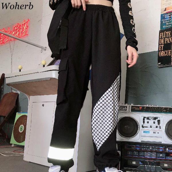 women's pants & capris woherb arrival high waist cargo women patchwork reflective loose trousers female harajuku bf fashion streetwear, Black;white
women's pants & capris woherb arrival high waist cargo women patchwork reflective loose trousers female harajuku bf fashion streetwear, Black;white