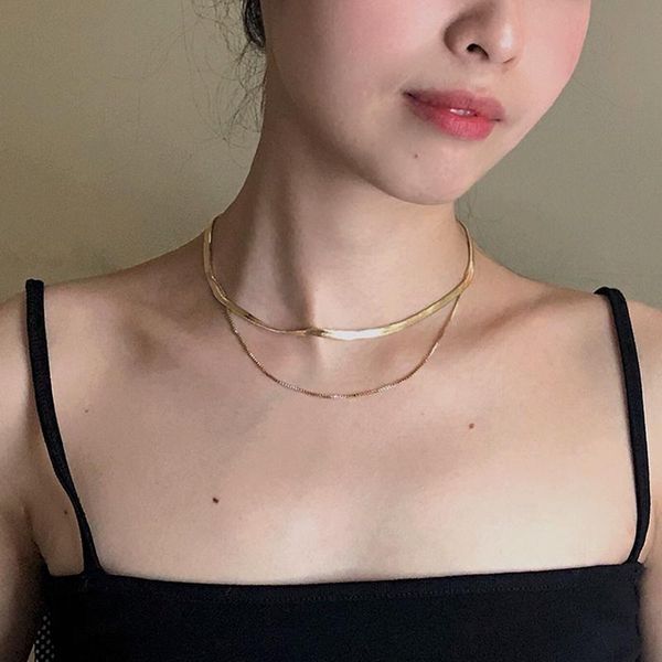 chains 316l stainless steel plated 14k real gold double snake bone chain necklace for women advanced jewelry trendy fine gift ins, Silver
chains 316l stainless steel plated 14k real gold double snake bone chain necklace for women advanced jewelry trendy fine gift ins, Silver