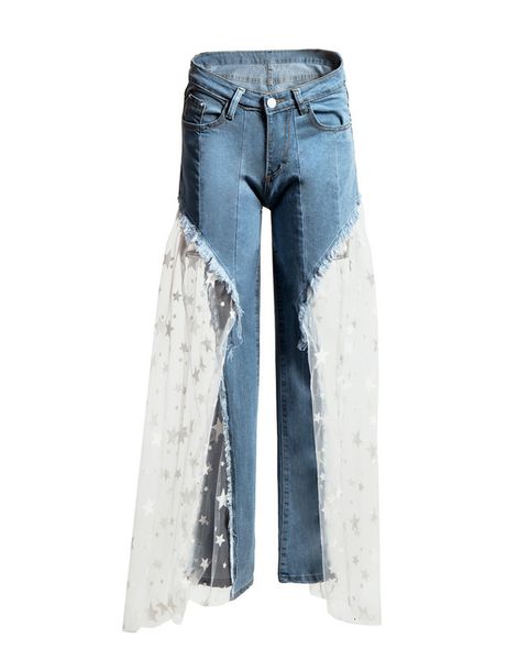 new star mesh stitches wipe pipes ripped jeans red ees stars perspective women broek party night, Blue
new star mesh stitches wipe pipes ripped jeans red ees stars perspective women broek party night, Blue