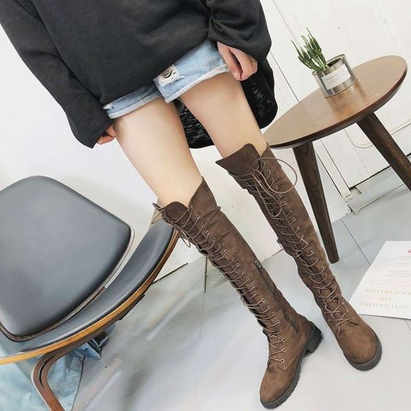 autumn and winter new style low round head front tie knee suede warm women's boots, White;red
autumn and winter new style low round head front tie knee suede warm women's boots, White;red