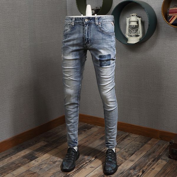 2021 new italian style fashion slim fit retro blue designer washed ripped men classical vintage jeans homme n5ep
2021 new italian style fashion slim fit retro blue designer washed ripped men classical vintage jeans homme n5ep