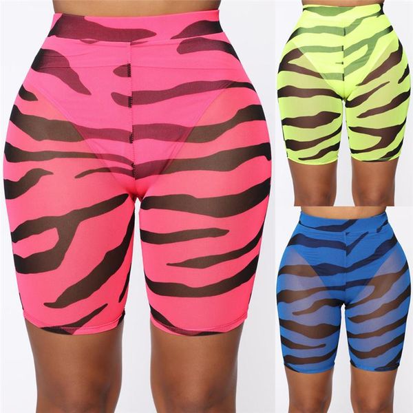 women's shorts mesh fishnet cycling swim dance 2021 fashion zebra print, White;black
women's shorts mesh fishnet cycling swim dance 2021 fashion zebra print, White;black