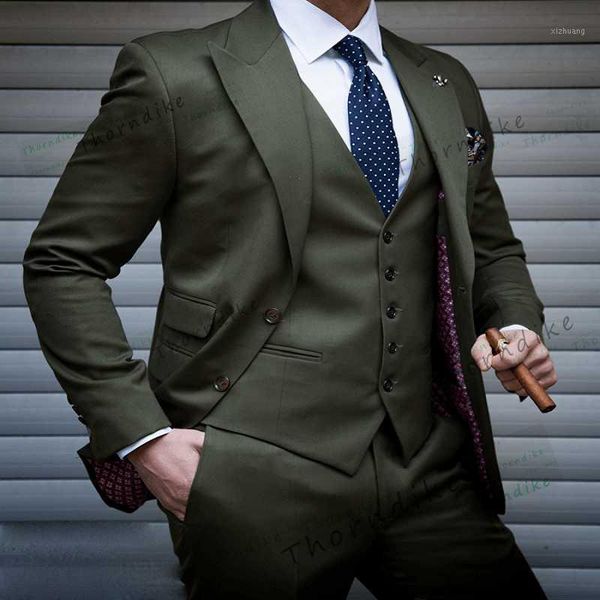 men's suits & blazers thorndike olive green men for wedding tuxedos 2021 groom man blazer jacket 3 pieces smart casual business, White;black
men's suits & blazers thorndike olive green men for wedding tuxedos 2021 groom man blazer jacket 3 pieces smart casual business, White;black