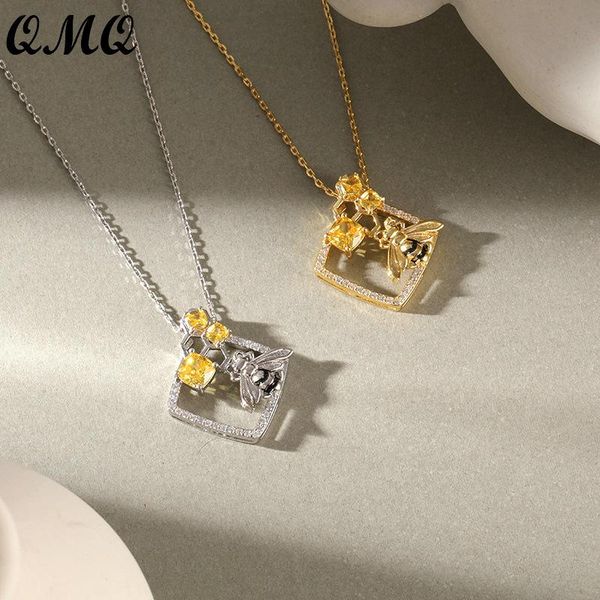 chains real 925 sterling silver cute bee necklaces for women girls golden zirconia citrine gem geometric necklace fine jewelry gifts
chains real 925 sterling silver cute bee necklaces for women girls golden zirconia citrine gem geometric necklace fine jewelry gifts