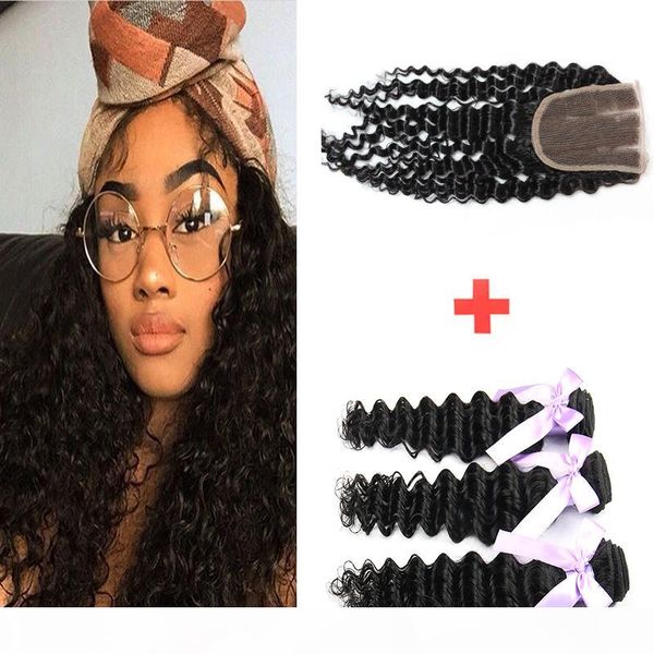 cambodian deep wave virgin human hair weaves 3 bundles with lace closure unprocessed cambodian deep wavy hair and closures 4*4 size, Black
cambodian deep wave virgin human hair weaves 3 bundles with lace closure unprocessed cambodian deep wavy hair and closures 4*4 size, Black