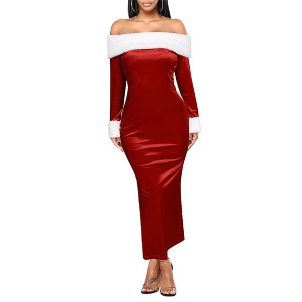 casual dresses fashion women festival long slash neck off shoulder sleeve white fur xmas red vintage elegant dress slim club party, Black;gray
casual dresses fashion women festival long slash neck off shoulder sleeve white fur xmas red vintage elegant dress slim club party, Black;gray