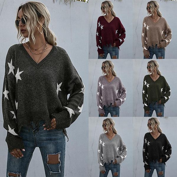 women's sweaters sweater star pattern v-neck tassel knitted autumn and winter 2021 clothing drop, White;black
women's sweaters sweater star pattern v-neck tassel knitted autumn and winter 2021 clothing drop, White;black