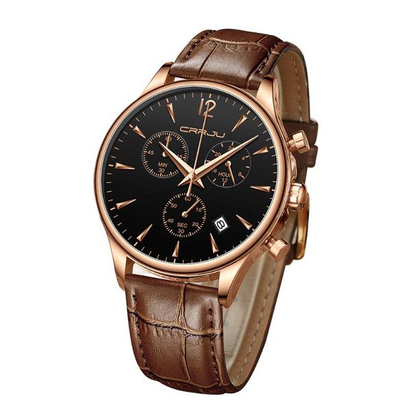 wristwatches crrju brand watch men leather sports watches men's army military quartz wristwatch chronograph male clock relogio masculin, Slivery;brown
wristwatches crrju brand watch men leather sports watches men's army military quartz wristwatch chronograph male clock relogio masculin, Slivery;brown