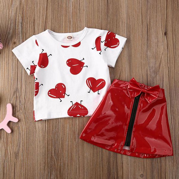 0-5 years kid clothes sets baby girl love printed t-shirt and girls leather zip skirt summer outfits, White
0-5 years kid clothes sets baby girl love printed t-shirt and girls leather zip skirt summer outfits, White