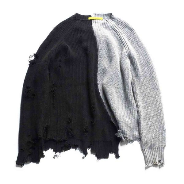 autumn winter men ripped hole patchwork oversized knitted sweater irregular dign hip hop punk knitwear women vintage pullover, White;black
autumn winter men ripped hole patchwork oversized knitted sweater irregular dign hip hop punk knitwear women vintage pullover, White;black