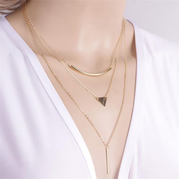 pendant necklaces europe and the simple fashionable handmade triangle necklace with multi-layer charm women first, Silver
pendant necklaces europe and the simple fashionable handmade triangle necklace with multi-layer charm women first, Silver
