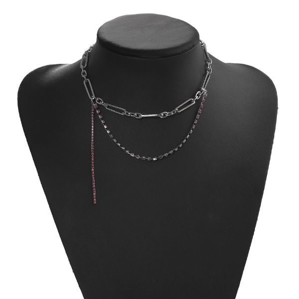 japanese and korean fashion brand jewelry alloy multi chain creative simple design diamond necklace party wome, Silver
japanese and korean fashion brand jewelry alloy multi chain creative simple design diamond necklace party wome, Silver