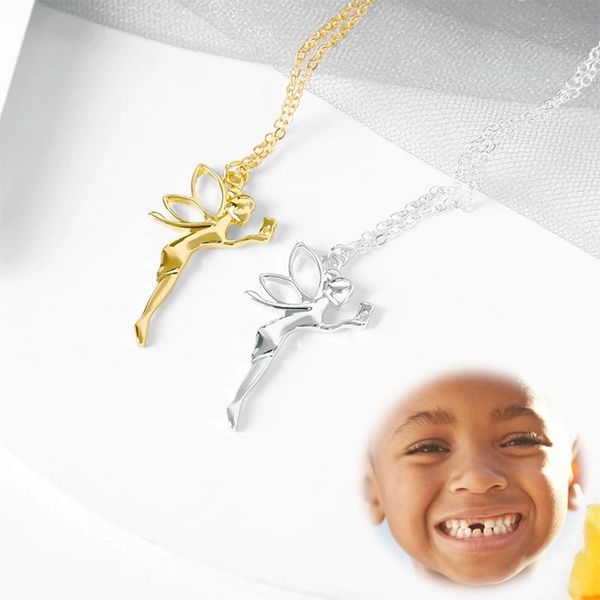 pendant necklaces kid tooth fairy angel necklace children baby teeth growth gift souvenir crafts decoration child exchange, Silver
pendant necklaces kid tooth fairy angel necklace children baby teeth growth gift souvenir crafts decoration child exchange, Silver