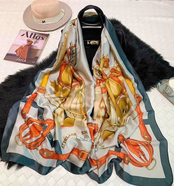new luxury silk scarf female 2019 spring designer brand horse long 180x90cm shawl scarf, Blue;gray
new luxury silk scarf female 2019 spring designer brand horse long 180x90cm shawl scarf, Blue;gray