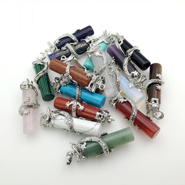 natural crystal dragon holding cylindrical shape chakra stone charms rose quartz pendants for jewelry accessories diy making wholesale, Bronze;silver
natural crystal dragon holding cylindrical shape chakra stone charms rose quartz pendants for jewelry accessories diy making wholesale, Bronze;silver
