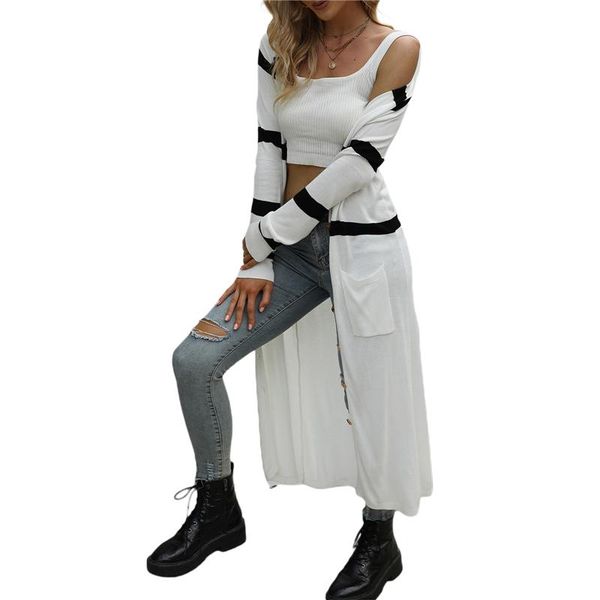 women's knits & tees women casual long-sleeved knitted sweater cardigan fashion stripe v-neck single-breasted long style sweaters jumpe, White
women's knits & tees women casual long-sleeved knitted sweater cardigan fashion stripe v-neck single-breasted long style sweaters jumpe, White