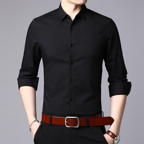 men's casual shirts 2021 spring autumn shirt men business long-sleeved zde2076, White;black
men's casual shirts 2021 spring autumn shirt men business long-sleeved zde2076, White;black
