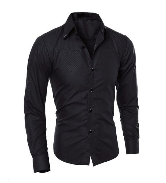 shirt slim fit men casual button down long mouths formal shirts men's clothes, White;black
shirt slim fit men casual button down long mouths formal shirts men's clothes, White;black