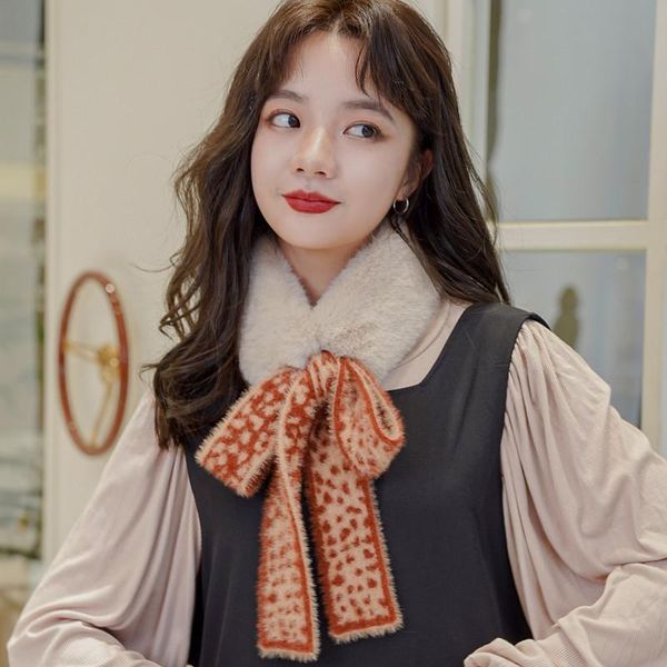 scarves faux fur collar bowknot scarf mink plush snood women 2021 winter fashion wild warm leopard print woolen korean thick neck ring, Blue;gray
scarves faux fur collar bowknot scarf mink plush snood women 2021 winter fashion wild warm leopard print woolen korean thick neck ring, Blue;gray