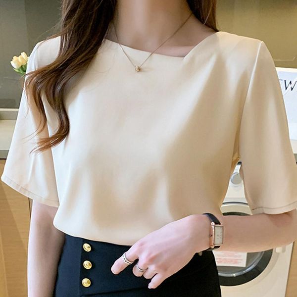 women's blouses & shirts blusas femme short sleeve blouse women mujer de moda 2021 verano v-neck chiffon shirt, White
women's blouses & shirts blusas femme short sleeve blouse women mujer de moda 2021 verano v-neck chiffon shirt, White