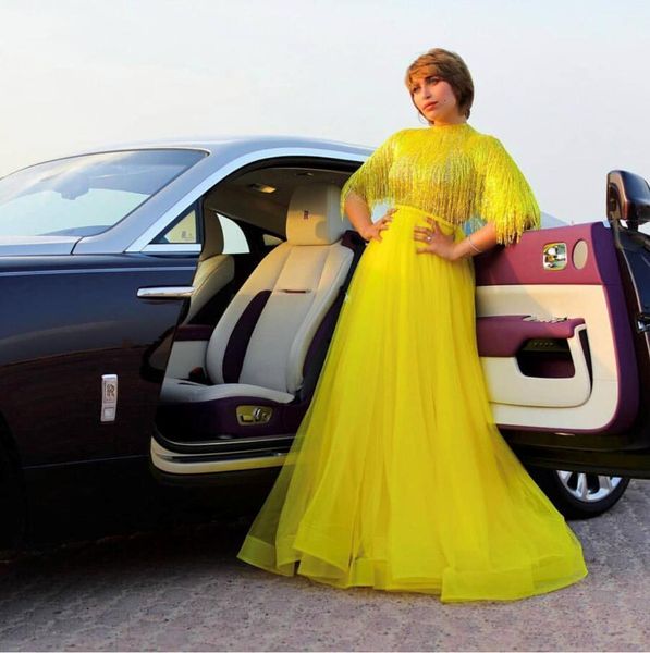 2021 new yellow evening es tassel dubai arabic gowns banquest high neck tulle prom formal custom made mdk1, Black;red
2021 new yellow evening es tassel dubai arabic gowns banquest high neck tulle prom formal custom made mdk1, Black;red