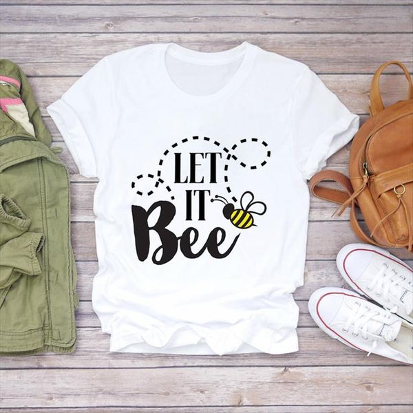 bee cute letter clothing trend women t shirt 90s short sleeve print lady womens graphic female tee, White
bee cute letter clothing trend women t shirt 90s short sleeve print lady womens graphic female tee, White