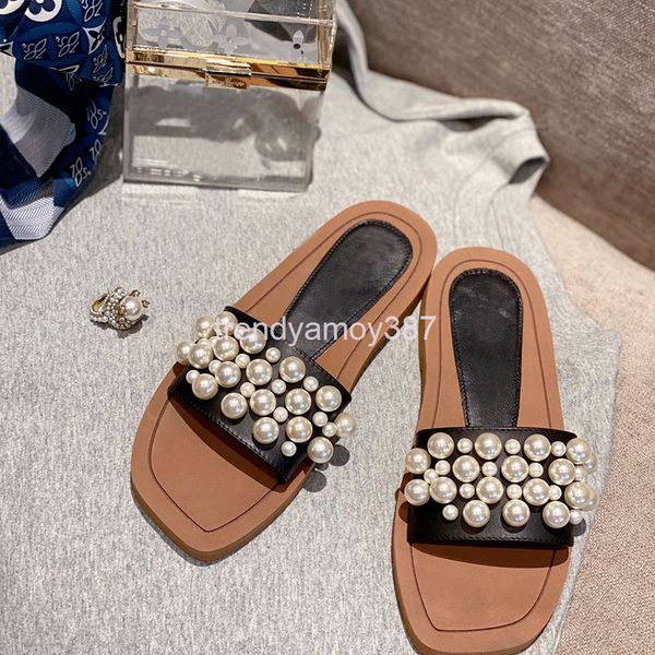 slippers summer fashion pearl flat bottom low-heeled slippers one line belt open toe lightweight women's, Black
slippers summer fashion pearl flat bottom low-heeled slippers one line belt open toe lightweight women's, Black