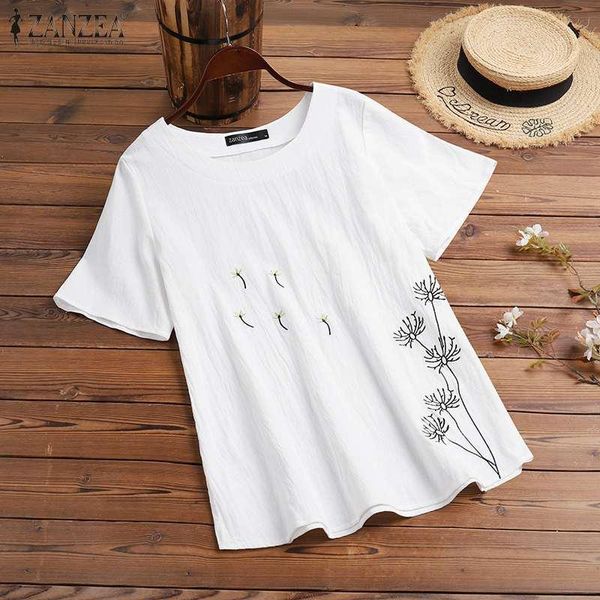 women's blouses & shirts zanzea vintage women blouse 2021 summer embroidery cotton linen casual floral sleeve o-neck loose oversize bl, White
women's blouses & shirts zanzea vintage women blouse 2021 summer embroidery cotton linen casual floral sleeve o-neck loose oversize bl, White