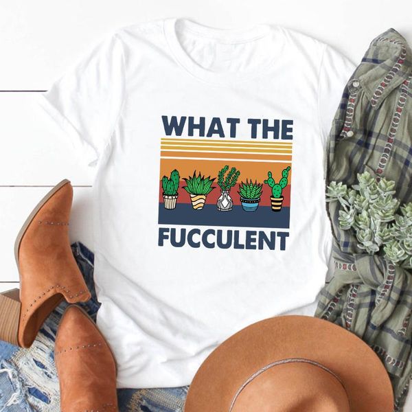 what the fucculent colored print t-shirt funny women's cactus gardening tee shirt cute plant mom gift tshirt, White
what the fucculent colored print t-shirt funny women's cactus gardening tee shirt cute plant mom gift tshirt, White