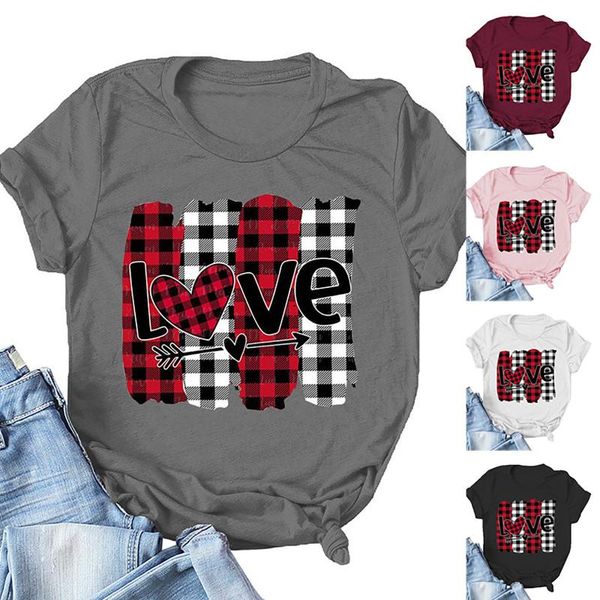women's t-shirt 2021 summer love plaid short sleeve t-shirts fashion girls printing korean women clothes#g30, White
women's t-shirt 2021 summer love plaid short sleeve t-shirts fashion girls printing korean women clothes#g30, White
