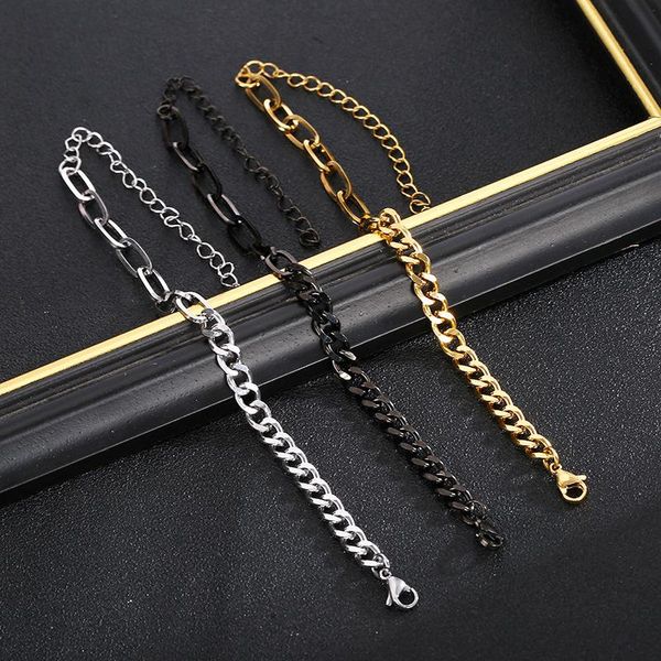link, chain simplicity women's men's bracelet stainless steel cuban link bracelets gold black color fashion wholesale jewelry
link, chain simplicity women's men's bracelet stainless steel cuban link bracelets gold black color fashion wholesale jewelry