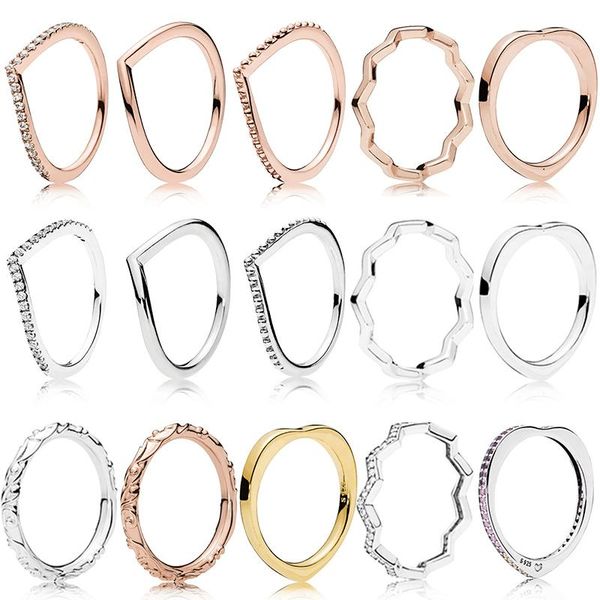 cluster rings original 100% 925 sterling silver pan engraved logo model production women's ring multicolored heart, Golden;silver
cluster rings original 100% 925 sterling silver pan engraved logo model production women's ring multicolored heart, Golden;silver