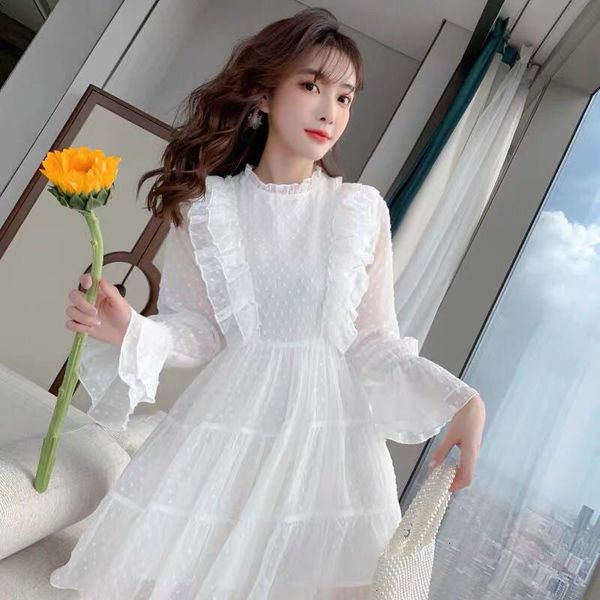 2021 new elegant fairy women long sleeve lace chiffon designer casual french korean mini women's clothing autumn 7o7n 89on, Black;gray
2021 new elegant fairy women long sleeve lace chiffon designer casual french korean mini women's clothing autumn 7o7n 89on, Black;gray
