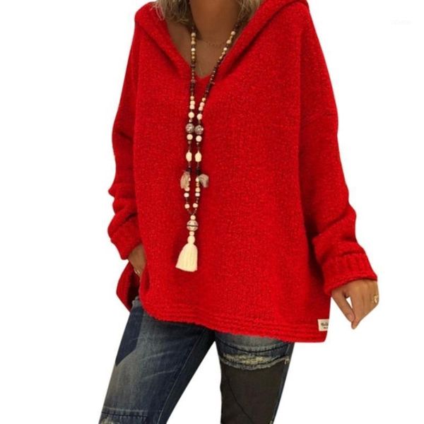 women's sweaters 2021 fashion casual solid hooded sweater warm vintage loose long sleeve knitted pullover, White;black
women's sweaters 2021 fashion casual solid hooded sweater warm vintage loose long sleeve knitted pullover, White;black