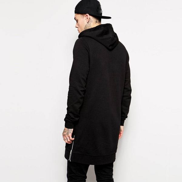 fashion zipper hem extended hip hop street solid color sweatshirt men's pullover hoodie, Black
fashion zipper hem extended hip hop street solid color sweatshirt men's pullover hoodie, Black