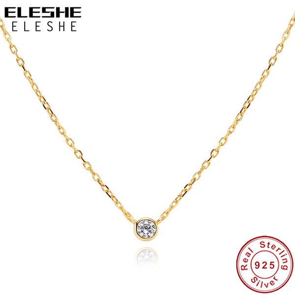 eleshe 2021 tiny round cz pendant necklace 925 sterling silver with 18k gold plated trendy necklace for women wedding jewelry q0531
eleshe 2021 tiny round cz pendant necklace 925 sterling silver with 18k gold plated trendy necklace for women wedding jewelry q0531