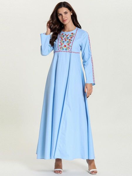 mc9020 comfortable arabian women's dress light blue embroidered long sleeve round neck muslim casual dress muslim abaya embroidered mus, Red
mc9020 comfortable arabian women's dress light blue embroidered long sleeve round neck muslim casual dress muslim abaya embroidered mus, Red