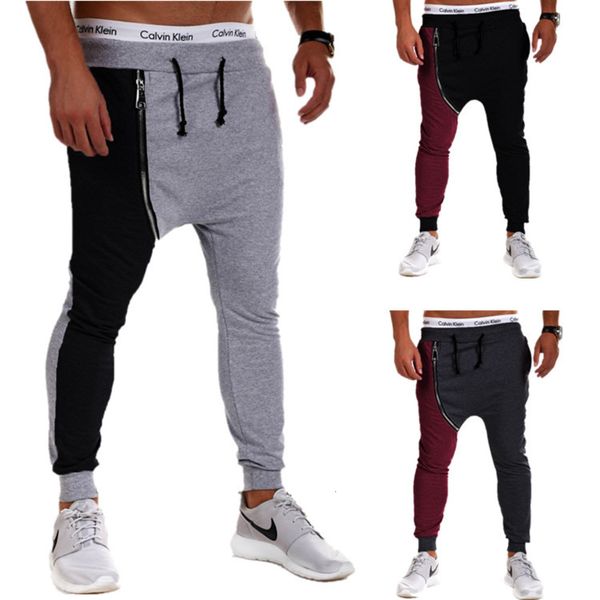 men's fashion color matching zipper design slim fit sports pants casual pants dk01, Black
men's fashion color matching zipper design slim fit sports pants casual pants dk01, Black